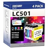 Jeostarky LC501 Ink Cartridges Compatible for Brother LC501 Ink Cartridges LC501XL LC501 Ink Works with Brother Printer MFC-J1360DW MFC-J1410DW MFC-J1260W (Black/Cyan/Magenta/Yellow, 4 Pack)