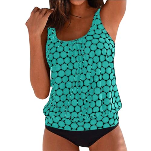Maillot de bain tankini push-up pour masquer le ventre avec un slip taille basse