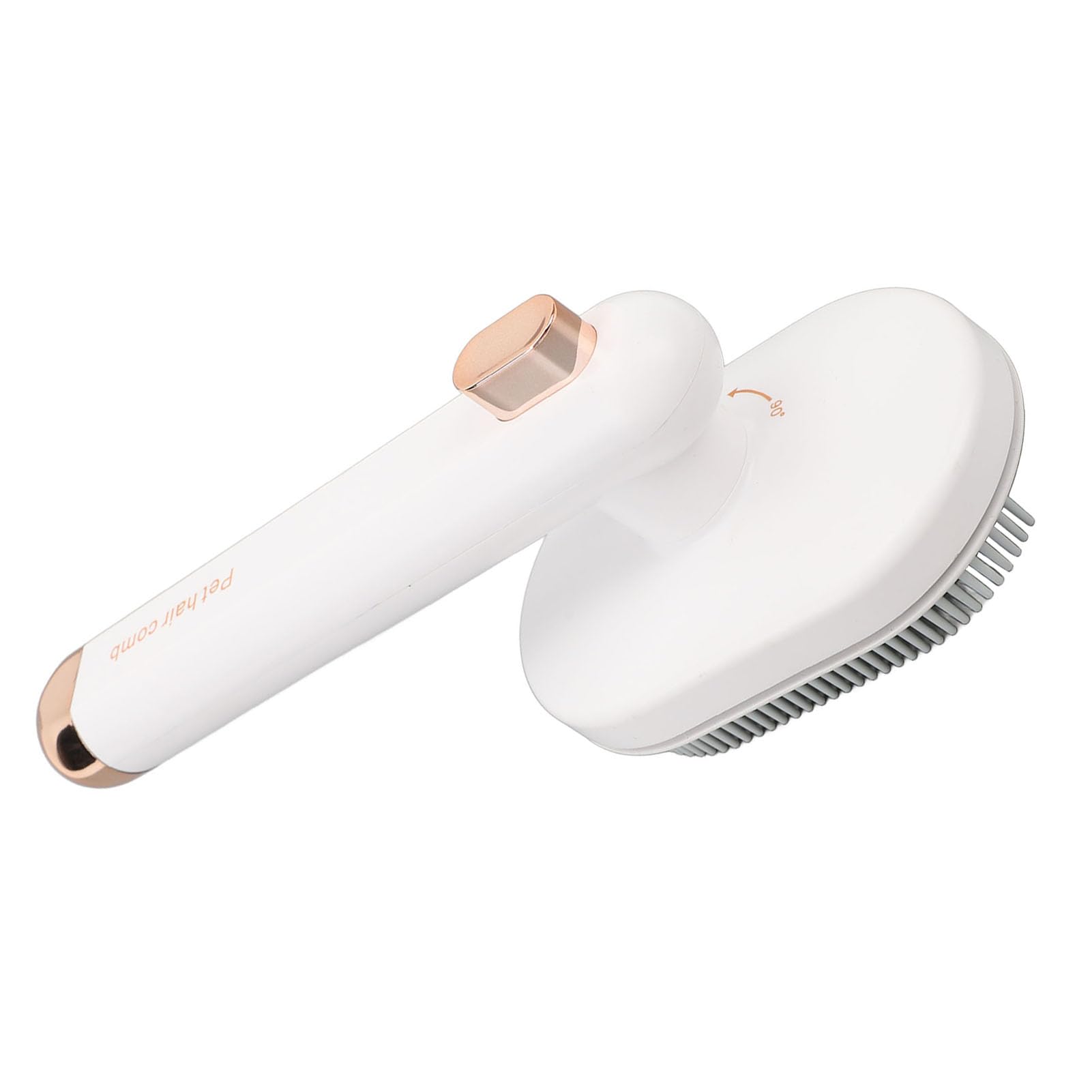 Cat Brush White Color 90° Rotation Curved Pet Hair Removal Comb for Gentle Grooming Experience