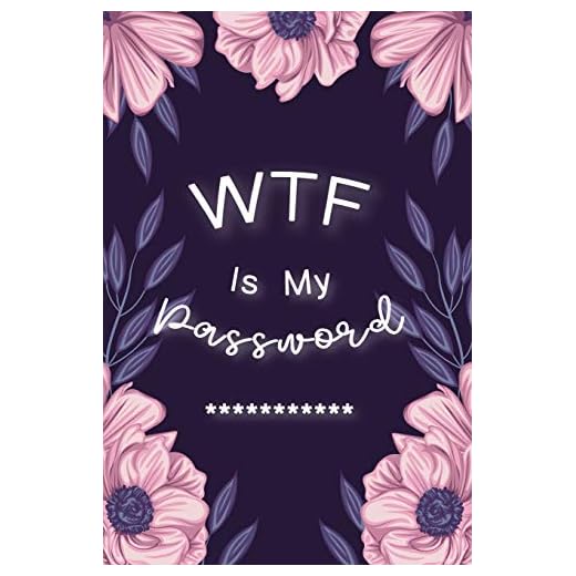 WTF Is My Password: Password Book Log Book AlphabeticalPocket Size Purple Flower Cover Black Frame 6" x 9"