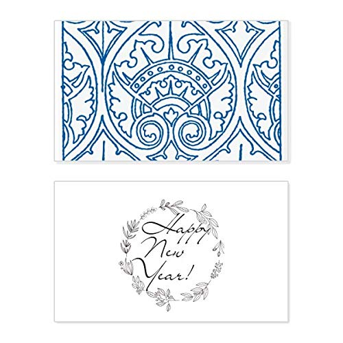 Tarjeta de felicitación de año nuevo con arte Talavera para regalar buenos deseos