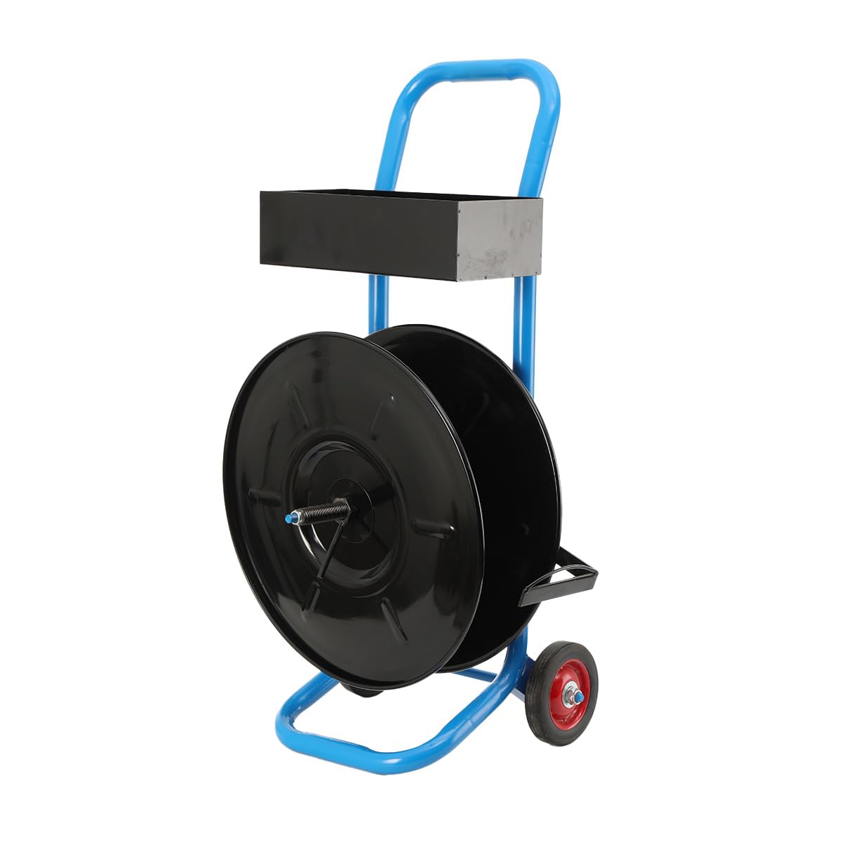 Abrollwagen Umreifungswagen für PP PET Polyesterfaserband Umreifungsbänder Umreifungsgerät, Fahrbarer Abroller Verpackungsriemenwagen für Kerndurchmesser 203 mm, Max Load 70Kg