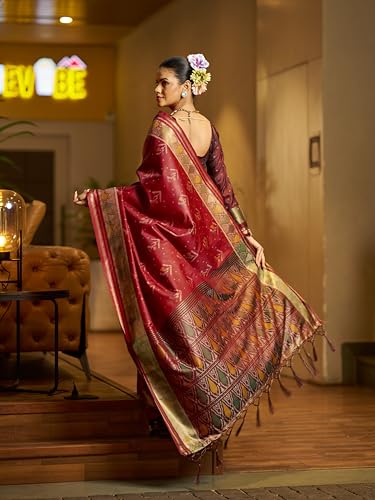 Image of MADHUHANSH Women's Cotton Linen Saree with Unstitched Blouse Piece and Solid Pattern | Mithila Painting Saree | Saree for Haldi Ceremony