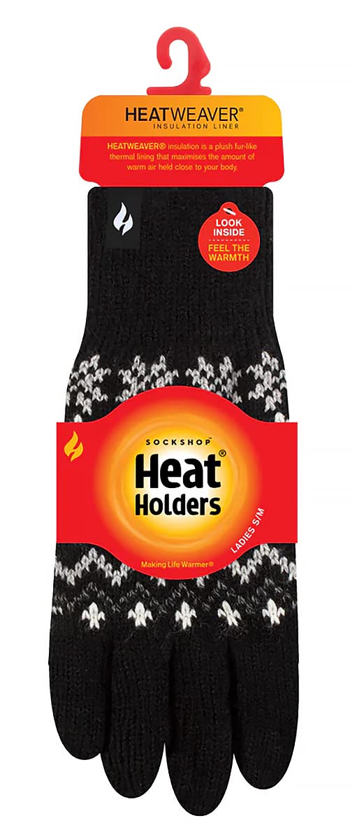 HEAT HOLDERS Women's Gloves (Black (Aven), Medium/Large)