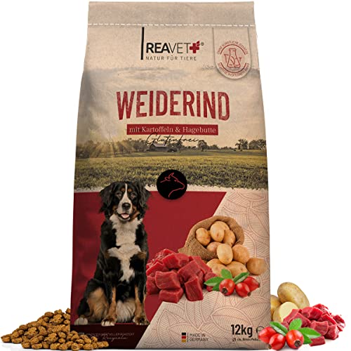 Produktbild von ReaVET Trockenfutter Weiderind mit Kartoffeln & Hagebutte - 12 kg