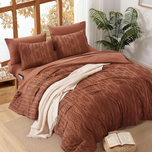 Image of Full Size Comforter Set- 7 Pieces Tufted Bed in a Bag Full Bedding Sets
