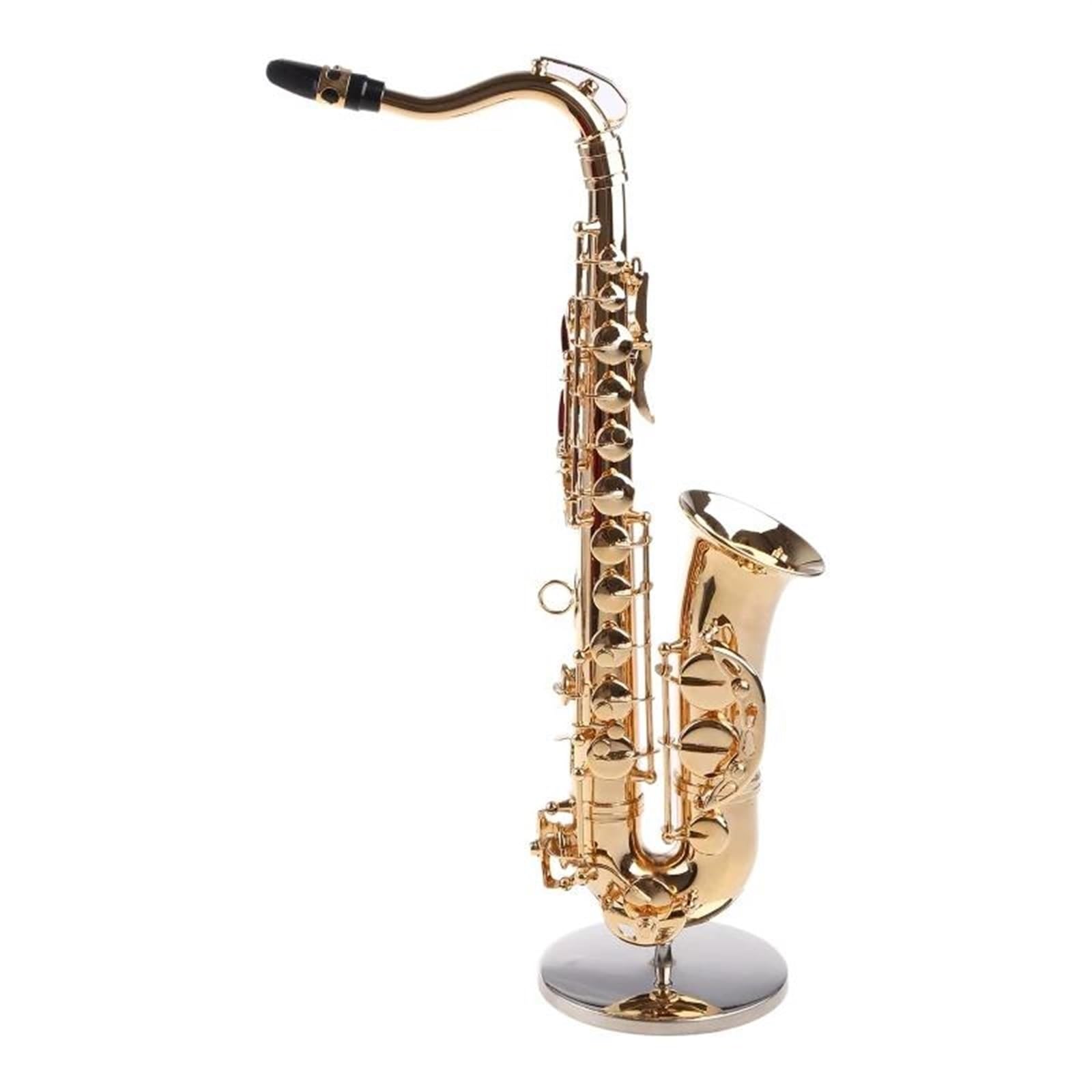 Modelo De Instrumento Musical Saxofón En Miniatura De Cobre Con Base Instrumento Musical Réplica En Miniatura Adornos Para Saxofón En Miniatura