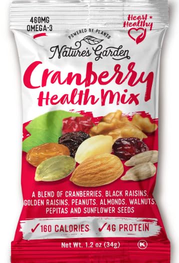 Nature Garden Trail Mix Snack Pack - 28.8oz (Pack of 1) Cranberry Health mix and Omega -3 Delux mix