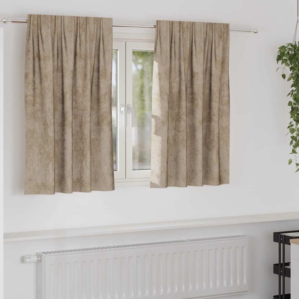 Set di 2 tende in velluto, 140 x 140 cm, oscuranti, isolamento termico, per soggiorno, camera da letto, ufficio, con occhielli e passanti, colore: champagne