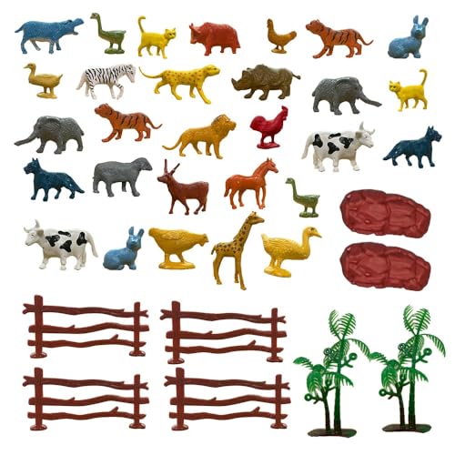 ✅ 10 Best Playsets for Older Kids 2 ToyMagic Animal Figure Toy Set of 31 Pcs|Farm & Jungle Animal Figure Playsets with Artificial Tree & Fencing|Birthday & Return Gifts|Learning Educational Animal Toyset for Kids 3+|Made in India