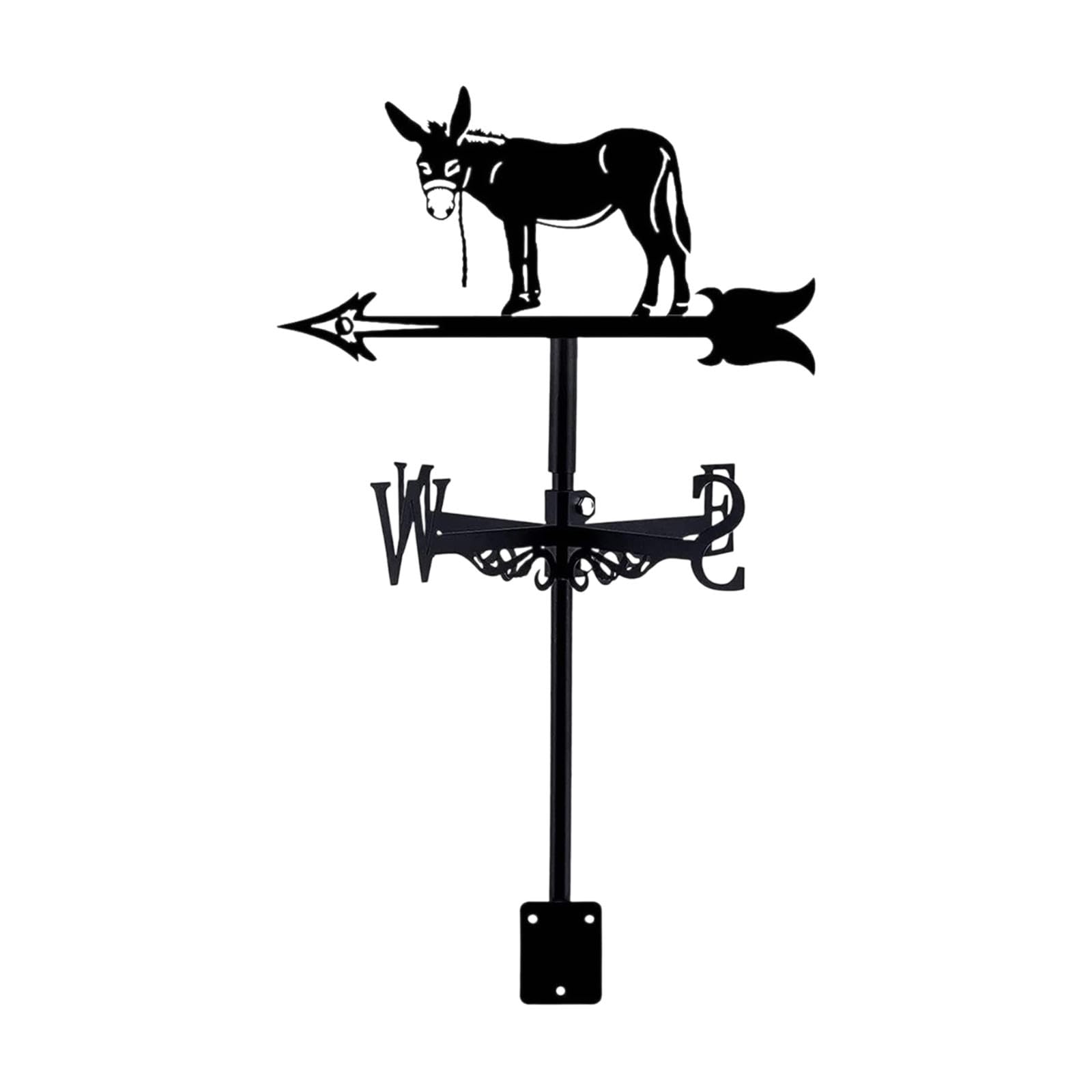 Donkey Weathervane Gift Art Crafts Animal Weather Vane for Farm Outdoor Lawn