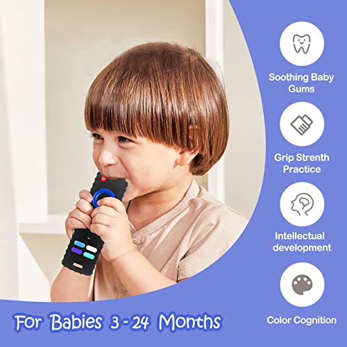 Yapromo Babay Teething Toys, Silicone Reomte Teether Toys, Cute Chew Toy For Babies 3-24 Months, Remote Control Shape Teething Toys, Early Educational Toy Bpa Free & Refrigerator Safe #TOP5