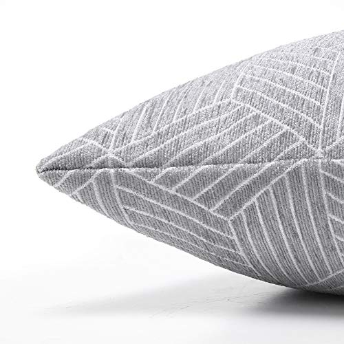 Decorative Throw Pillow Covers Cushion Covers 20 X 20 For Couch Bedroom Car Throw Pillow Cases Protectors 100% Cotton Pack Of 2 Square Home Decor Design Set Cushion Case(Gray, 20 X 20 Inches) #TOP2