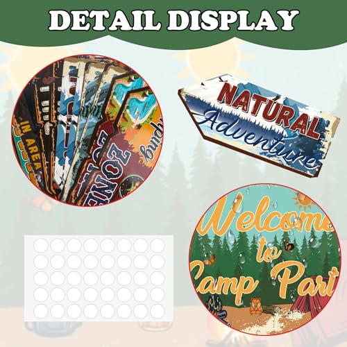 Image of Hooqict 20 Pieces Camping Party Decorations Camping Themed Party Directional Signs for Summer Camp Day Classroom Welcome to Camp Birthday Decor Picnic Yard Sign