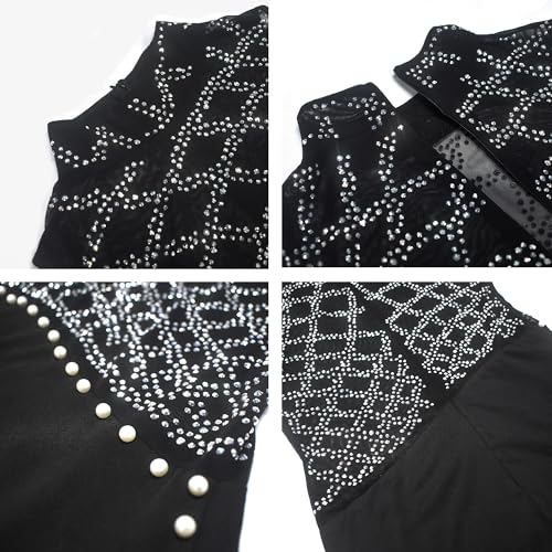 Image of Jigfar Women's Sexy Rhinestone Sheer Mesh See Through Bodycon Dresses