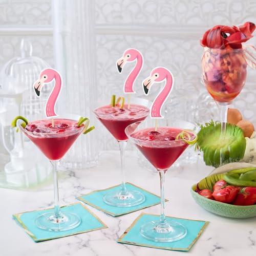 Gyufise ZN0407-11 36Pcs Flamingo Cupcake Toppers Tropical Cupcake Toppers Aloha Summer Cake Topper Decorations For Luau Hawaiian Theme Baby Shower Flamingo Birthday Party Supplies thumb #6