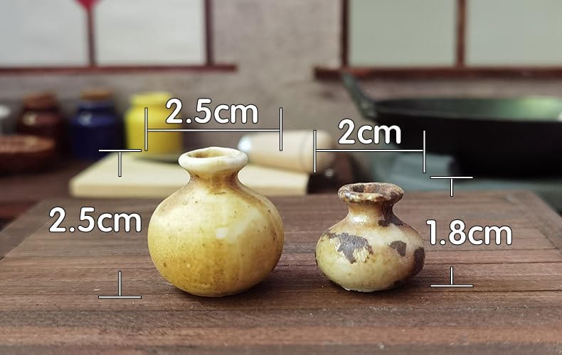 Miniatura 2 de AirAds - Casa de muñecas a escala 112, casa de muñecas en miniatura de porcelana estilo antiguo (lote 2)