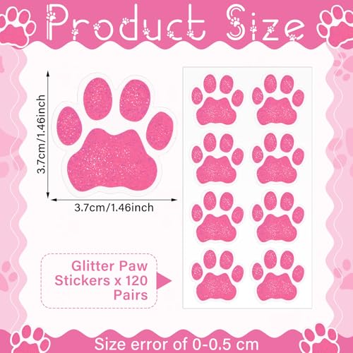 Fullhawl 120 Pairs Pink Eye Black Bulk Tiger Paw Football Stickers Sport Glitter Eyeblack Sticker Team Spirit Accessories for University College Game Day Sports Fans Themed Party Supplies
