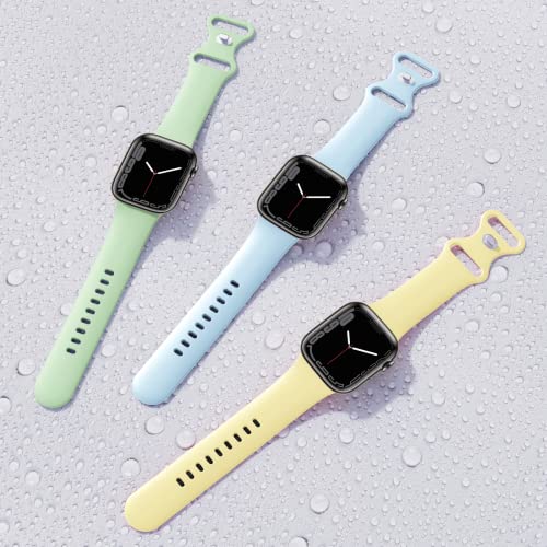Image of (6 Packs) Sport Bands Compatible with Apple Watch Band 38mm 40mm 41mm 42mm 44mm 45mm 46mm 49mm Silicone iWatch Band Ultra 3 2 1 SE Series 11 10 9 8 7 6 5 4 3 2 1 Women Men