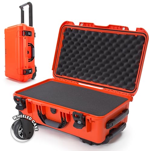Wheeled Series 935 Lightweight NK-7 Resin Waterproof Protective Case and Foam Insert - Orange