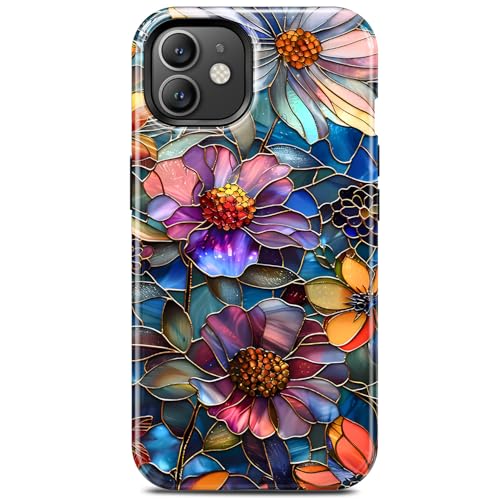 Coque iPhone 12 protection silicone floral anti-choc