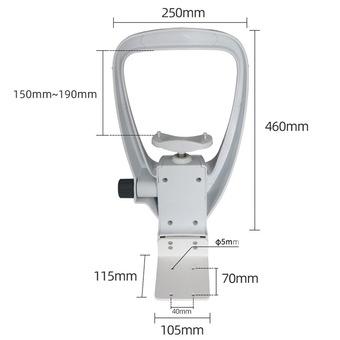 Accessori per optometria per occhiali, staffa di supporto per la fronte per optometro computerizzato, test di visione optometria, supporto per mento di sollevamento