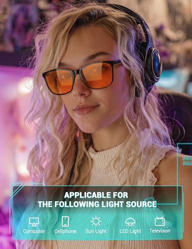 TIJN Sleep Glasses for 99.9% Blue Green Light Blocking Dual AR Coatings Red Lens for Computer Gaming Reduce Eyestrain, TR90
