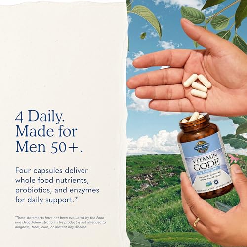 Garden of Life Vitamin Code Men 50 & Wiser Multivitamin, 120 Capsules | Multivitamin with Probiotics for Men Over 50 for Prostate Health, Heart Health, Energy and Vitality, Non-GMO - image 7