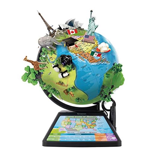 Oregon Scientific SG268R Smart Globe Adventure AR Educational World Geography Kids - Learning Toy (Black)