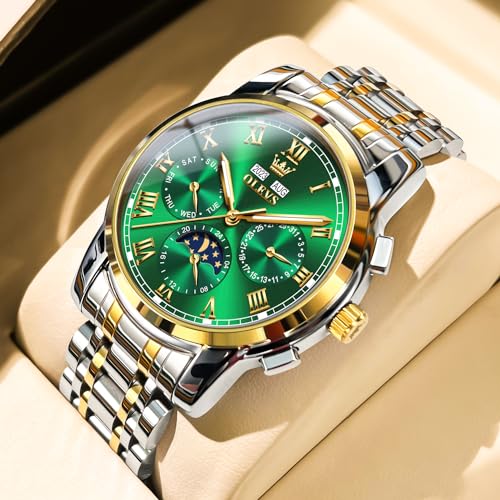 Image of OLEVS Mens Automatic Watches Self Winding Mechanical Luxury Dress Stainless Steel Waterproof Wrist Watches for Men