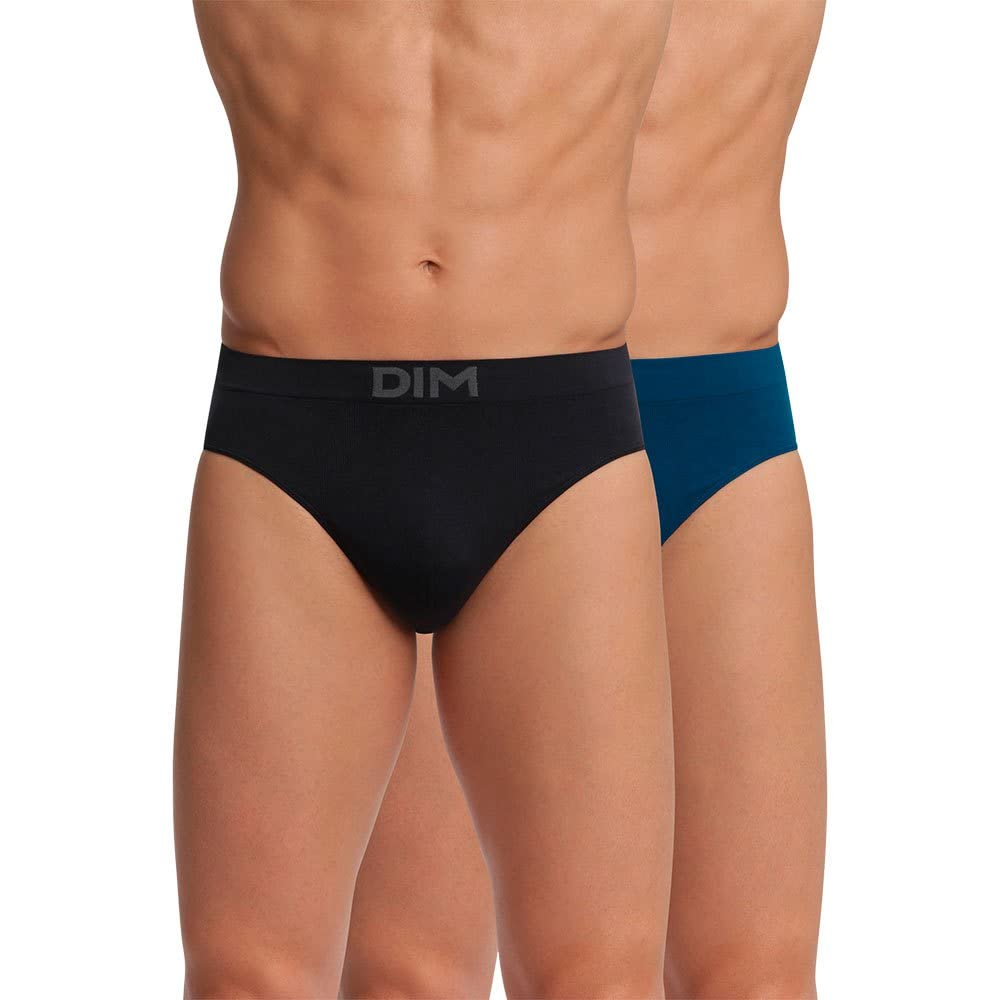 Dim Men's Boxer Shorts Seamless Cotton x2, Midnight Blue/Black, 3XL