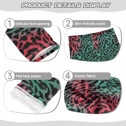 ALAZA Girls' Leggings Children's Yoga Pants Skinny Printed Dance Cheetah Leopard Green Red Comfortable 4T2