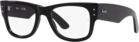 Ray-Ban Womens Rx0840v Mega Wayfarer Prescription Eyewear Frames, Black/Demo Lens, 51 Mm US