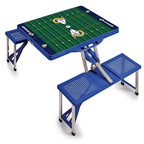 Image of Picnic TIME NFL Football Field Folding Picnic Table, Camping Table, Outdoor Table with Umbrella Hole