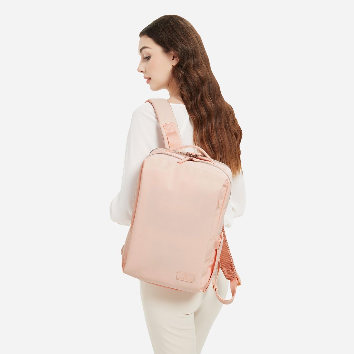 Nordace Siena Pro 13 Smart Backpack - 13.3" Laptop Backpack, 15L Daily Backpack for Travel, Everyday, or Work (Peach Pink)