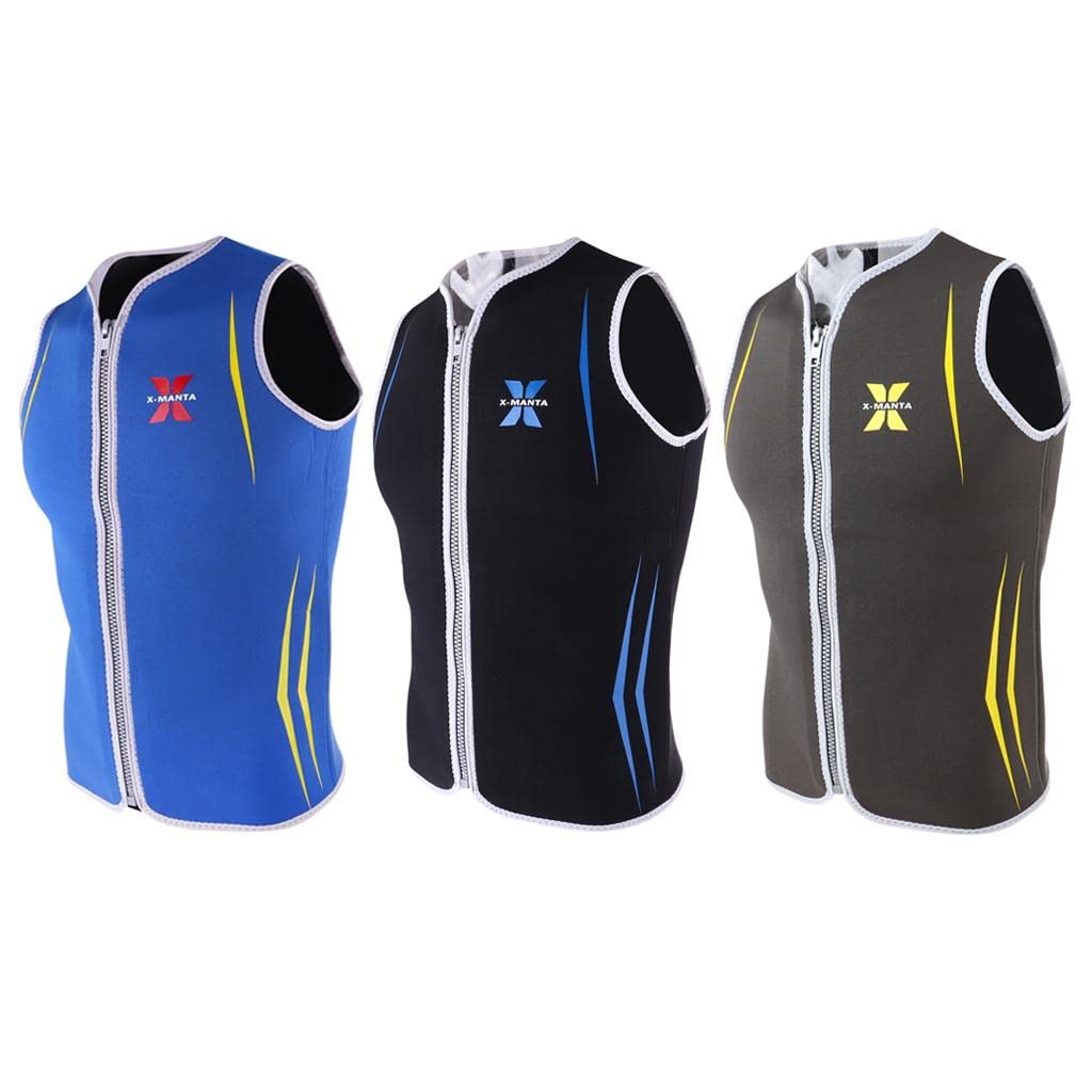 SM SunniMix Chaleco de Neopreno con Cremallera Delantera de Neopreno de 3 Mm para Hombre, para Buceo, Surf, Kayak de, Negro, M