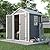 LUXOAK 5.5 x 4.4 ft Resin Storage Shed with Floor, Tool Shed Outdoor Storage with Window, Vents, and Stainless Steel Cores, for Lawnmowers/Bicycles/Pool Supplies, Grey