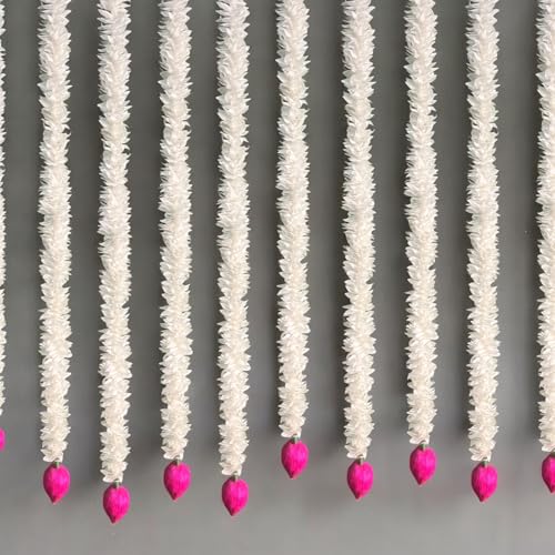 Image of Rajasthan Kraft Artificial Gajra Hanging with Lotus Design Pack of 7 | 39 Inch Long Traditional Festival & Wedding Home Dcor for Diwali, Makar Sankranti, Pooja & Griha Pravesh(RK-GJ4-7N FBA)