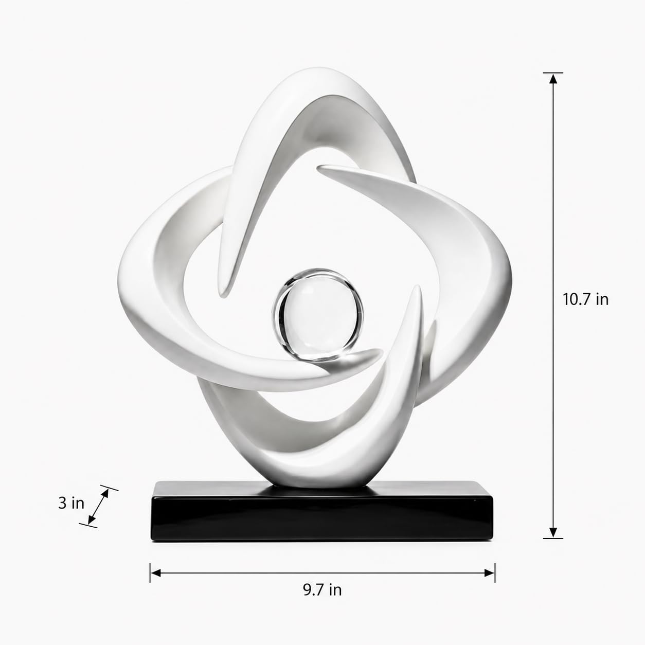 Moderne abstrakte Harz-Skulptur, blauer Ozean-inspirierter Art-Deco-Statue für Heimdekoration, Eingangstisch, Kaminsims, TV-Ständer, Regale, Bücherregal und Bürodekoration (weiß)