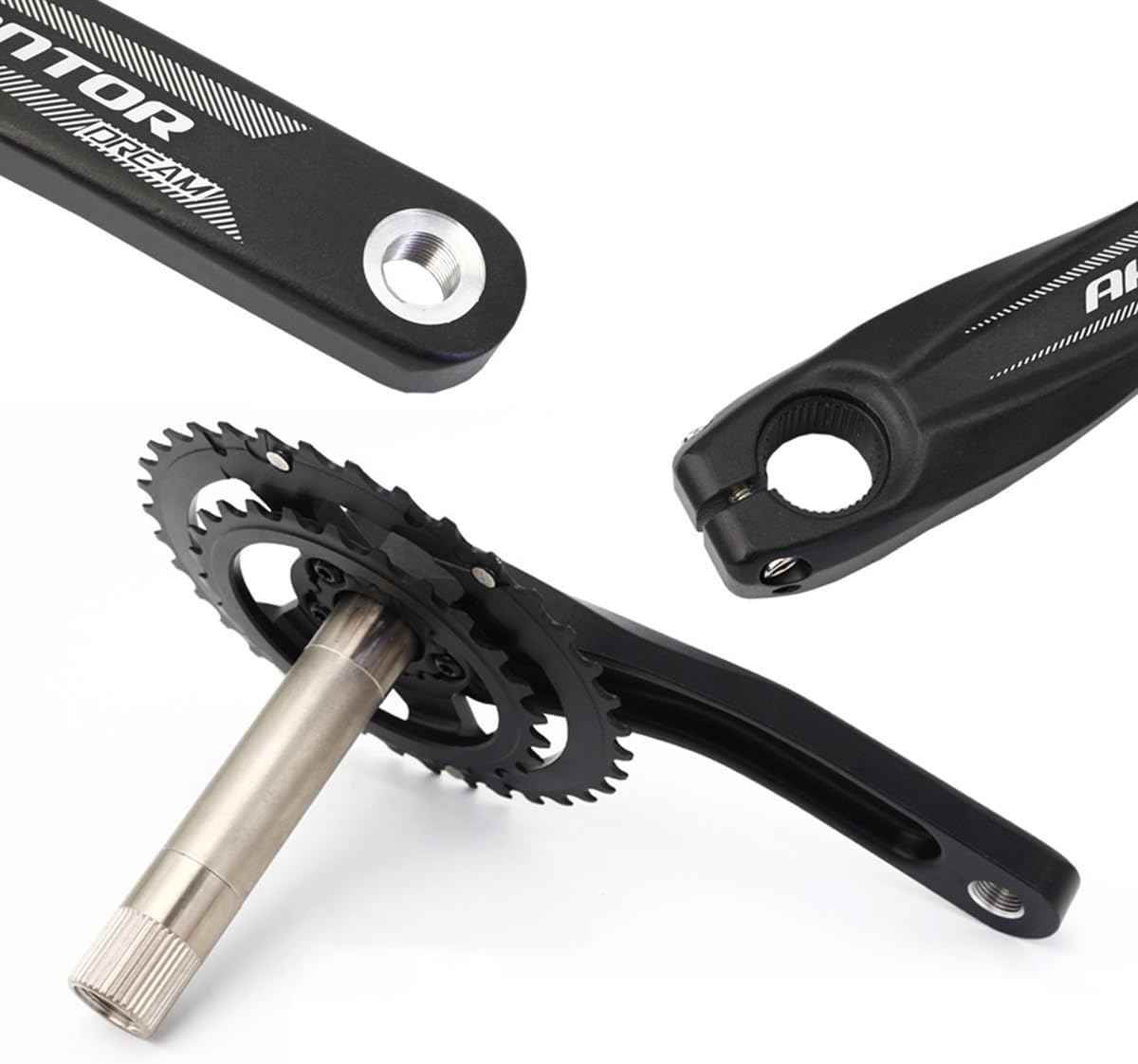 170mm マウンテンバイク用クランクセット中空一体型クランクアームCNCアルミ合金クランク左右