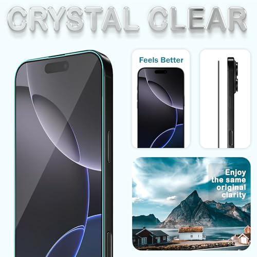 Image of FIRST MART Tempered Glass Screen Protector for iPhone 16 / iPhone 15 - Full-Glue Screen Guard, 3D Edge to Edge, HD Clear, Bubble-Free, Case-Friendly, Black, Pack of 2