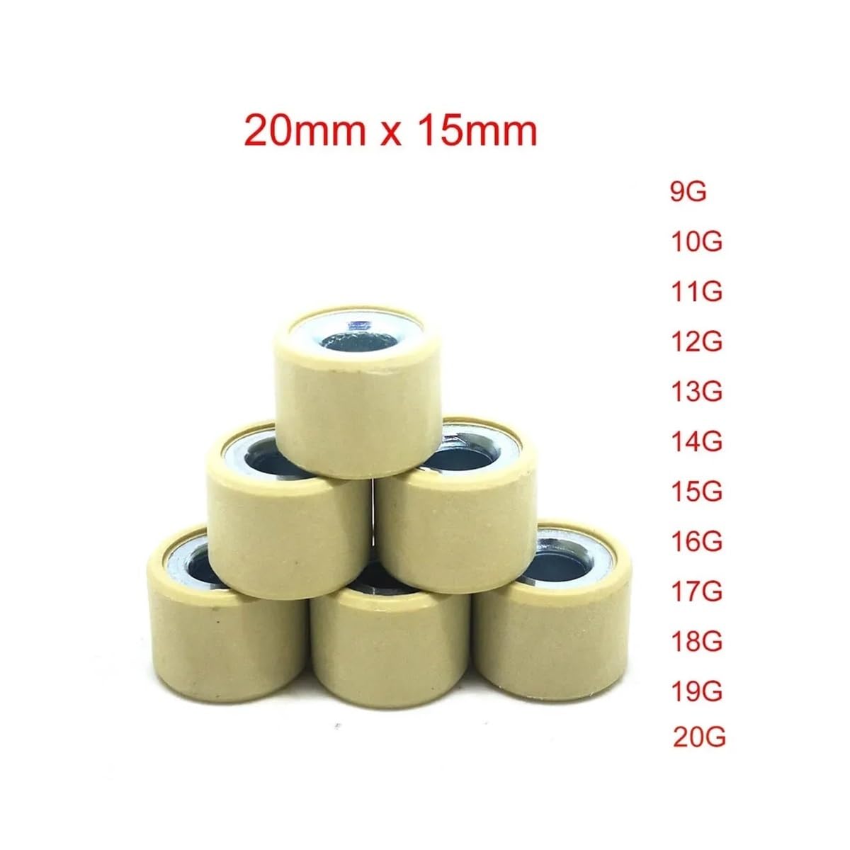Rodillo variador 20x15 9G 10G 11G 12G 13G 14G 15G 16G 17G 18G 19G 20G for PCX 125 150 160 SPI(15G)