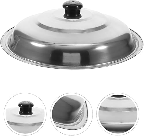 Miniatura 5 de Tapa de acero inoxidable para wok, tapas universales de sartén de 14 pulgadas, tapa de sartén de acero inoxidable, tapa de sartén de 14 pulgadas