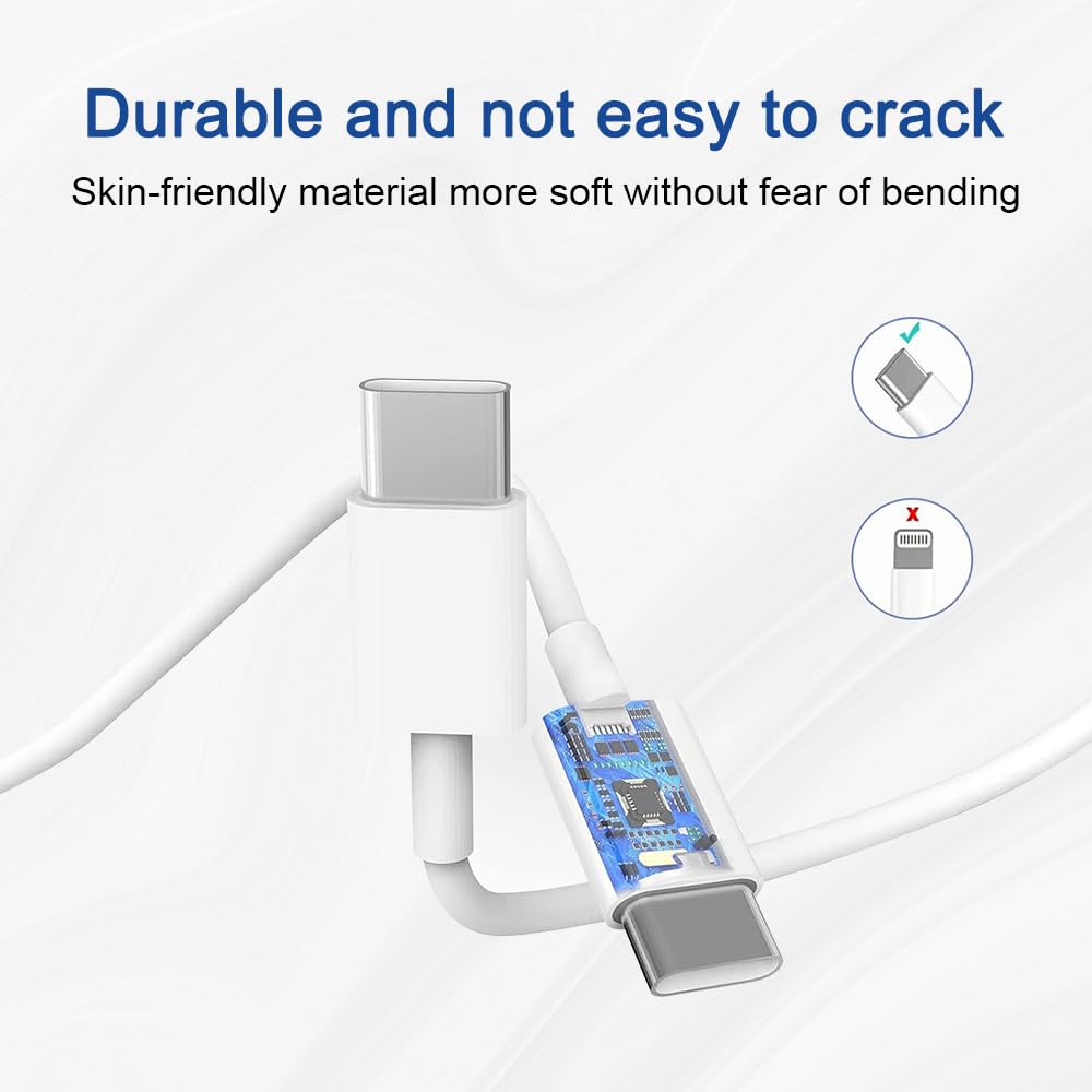 i.Phone 16/15 Charger Fast Charger [3-Pack] USB C Wall Charger 20W PD Charger with Cable, Compatible with 16/16 Pro Max/Plus,15/15 Pro Max/Plus,i.Pad 10th, Air 5th/4th and Other tpc Devices (3-Pack)