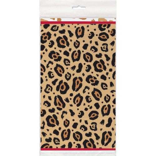 Cheetah Print Plastic Tablecloth, 84