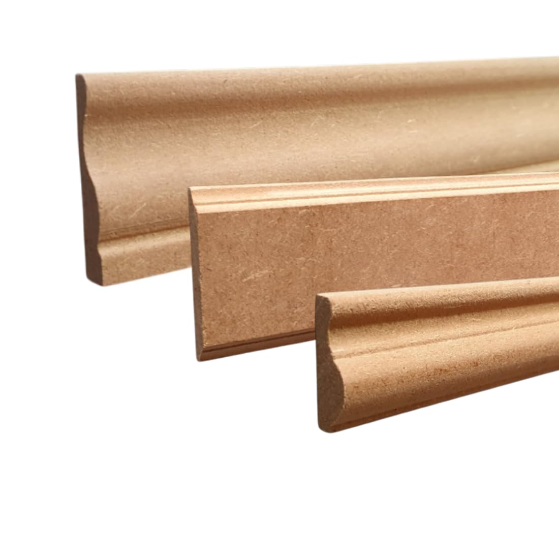 MadeInNature Cimetia modellata in legno medio naturale da dipingere, lunghezza 2 metri, cornice in legno robusto e facile da applicare, modelli e dimensioni a scelta (Rif 7119, lotto 20 metri)