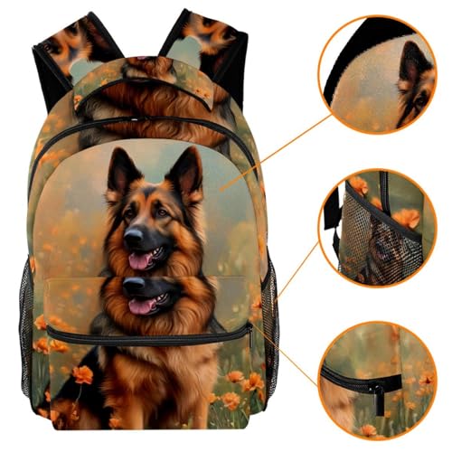 Sac à dos de voyage Campus imprimé berger allemand multicolore