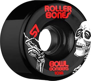 Rollerbones Quad Wheels Bowl Bombers 101a Wheels Skateboard, Unisex_Adult, Black (Black), 57