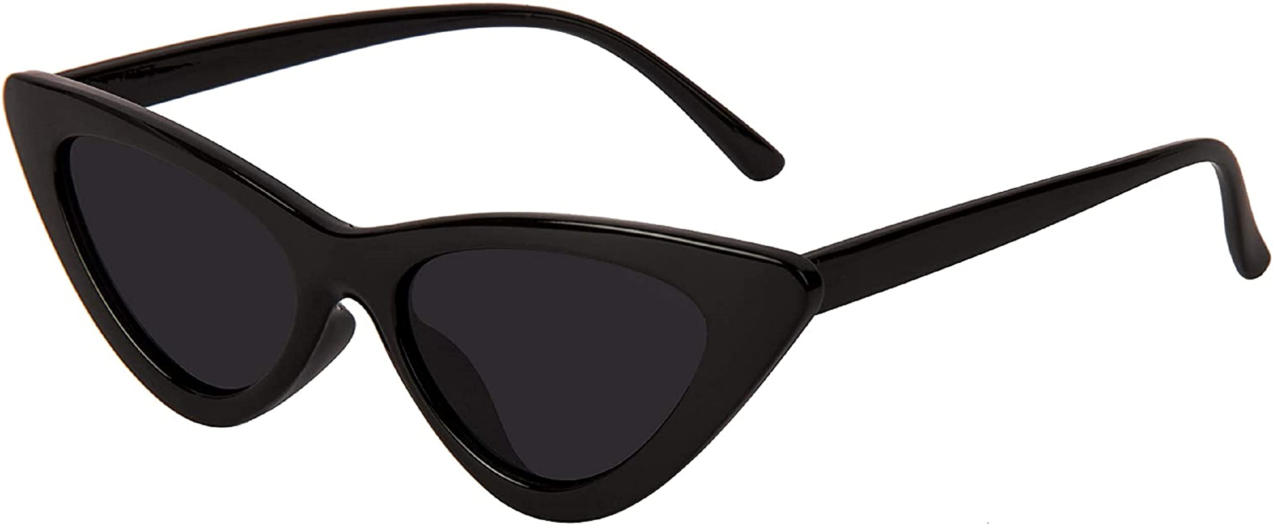 IFLASH Cat Eye Non-Polarized Sunglasses For Women, Retro Narrow Pointy Cateye Womens Sun Glasses (Black) - Pack Of 1, standard