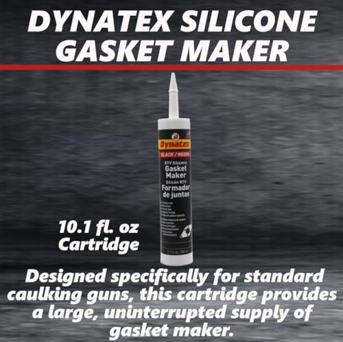 Image of Dynatex Black RTV Silicone Gasket Maker 10.1oz Caulk Tube - Oxygen Sensor Safe, OEM Specs, 500F Hi-Temp, Oil /Water Resistant, Made in the USA (3-Pack)